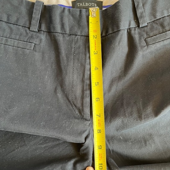 Talbots Perfect Crop Black Pants Twill High Rise Trousers Coastal Pockets Size 8 - Picture 10 of 12